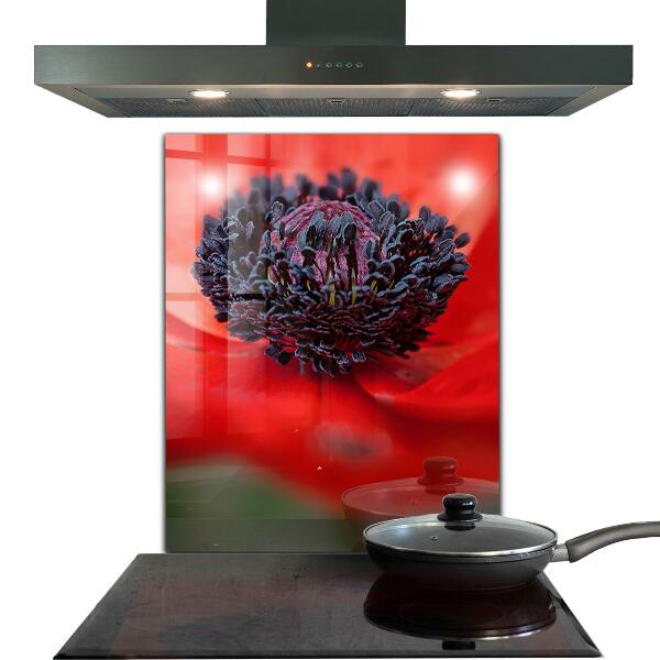 Stänkskydd kök Röd vallmo detaljer