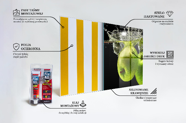 Stänkskydd kök Gröna äpplen i vatten