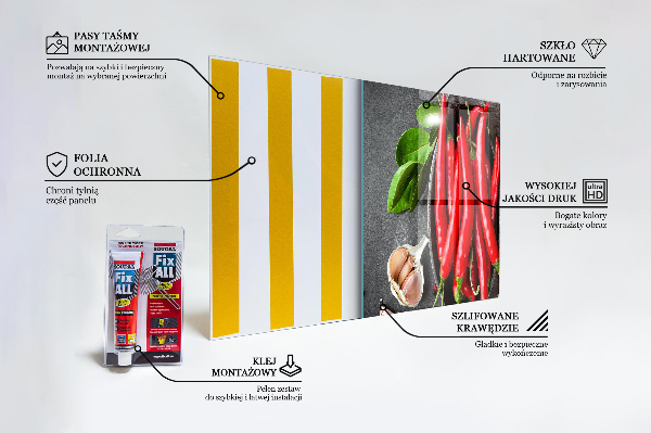 Stänkskydd kök Matlagning med varm paprika