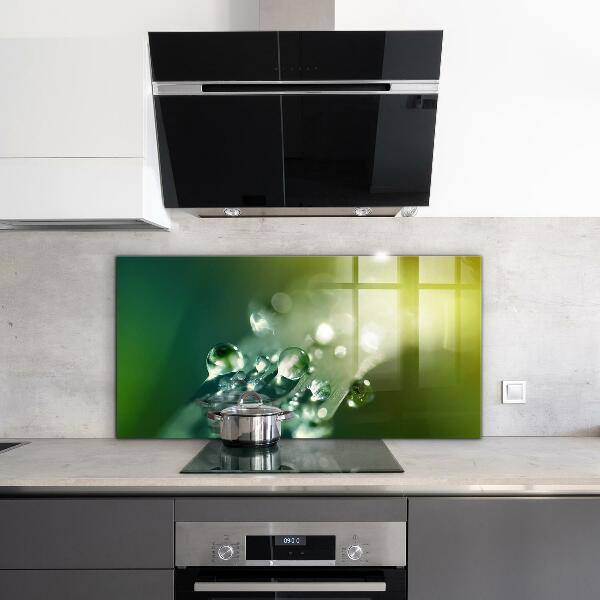 Stänkskydd kök Dagg på gröna löv