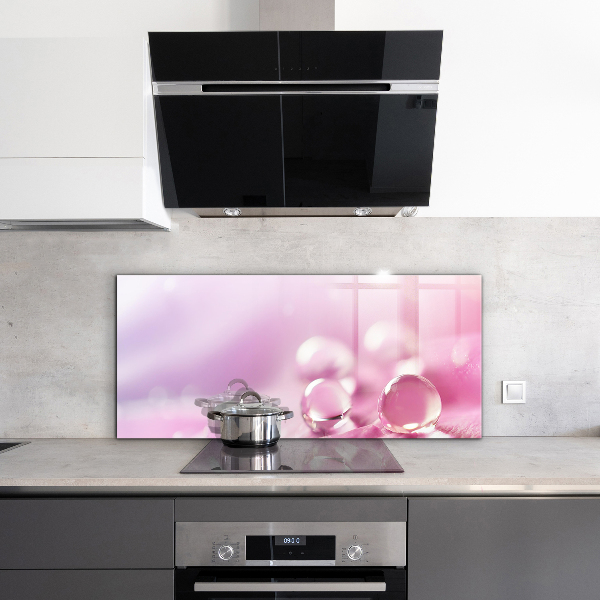 Stänkskydd kök Daggdroppar på en rosa blomma