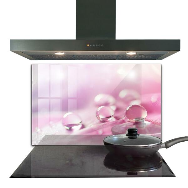 Stänkskydd kök Daggdroppar på en rosa blomma