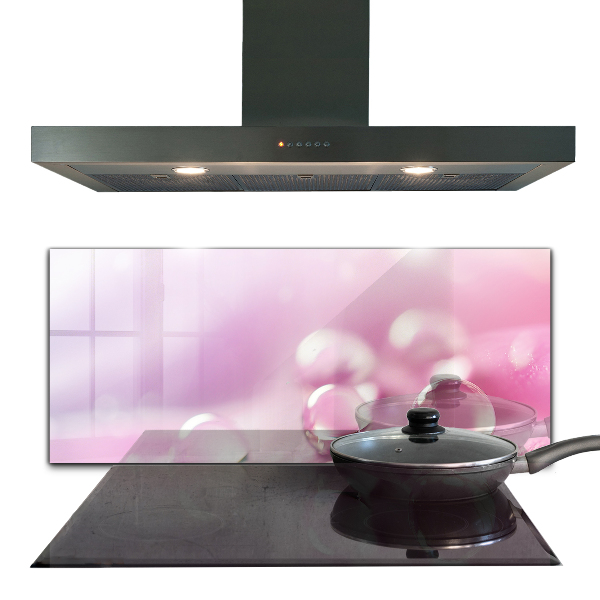 Stänkskydd kök Daggdroppar på en rosa blomma