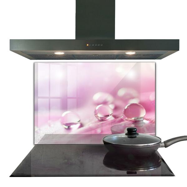 Stänkskydd kök Daggdroppar på en rosa blomma