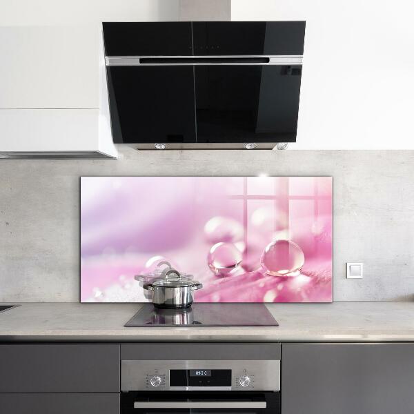 Stänkskydd kök Daggdroppar på en rosa blomma