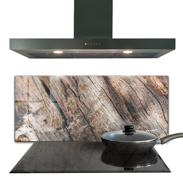 Stänkskydd kök Trädbarkstamstruktur