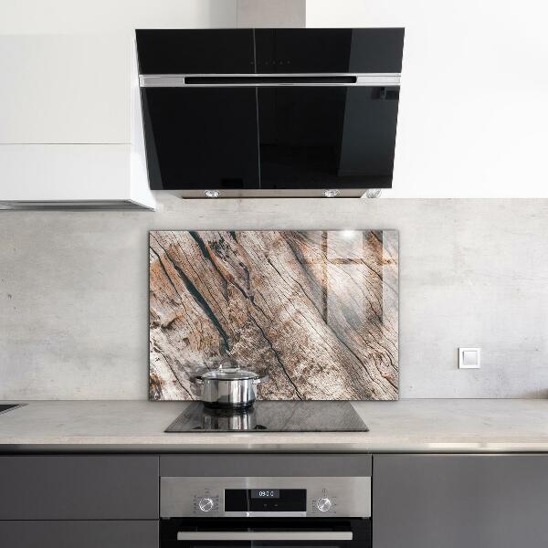 Stänkskydd kök Trädbarkstamstruktur