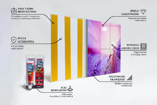 Stänkskydd kök Lila blomma med morgondagg