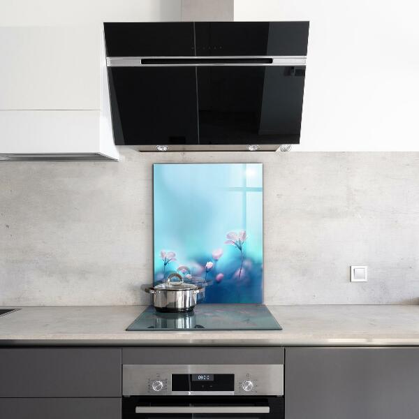 Stänkskydd kök Blommor bakom morgondimman