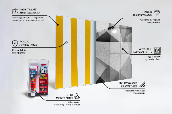 Stänkskydd kök Grå geometrisk abstraktion