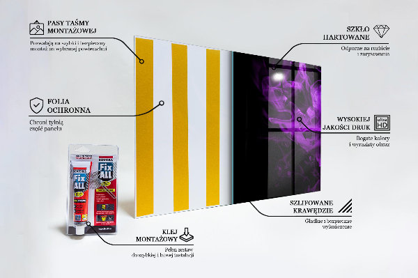 Stänkskydd kök Lila ros abstrakt rök