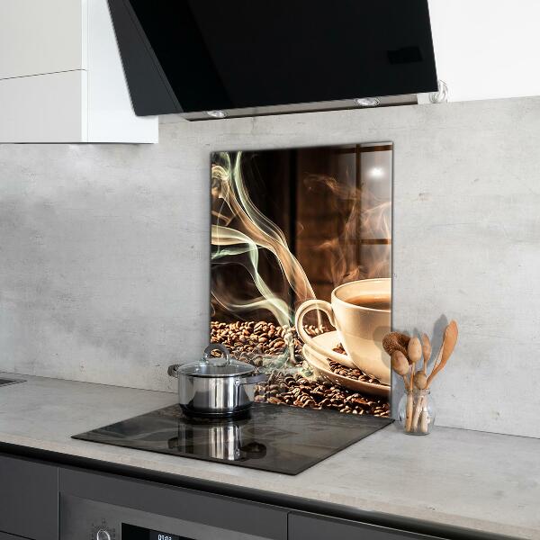 Stänkskydd kök En kopp med aromatiskt kaffe