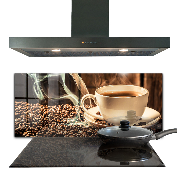 Stänkskydd kök En kopp med aromatiskt kaffe