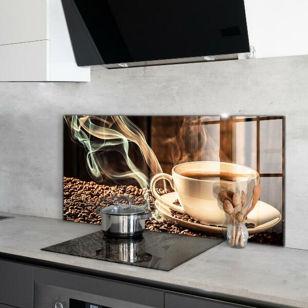 Stänkskydd kök En kopp med aromatiskt kaffe