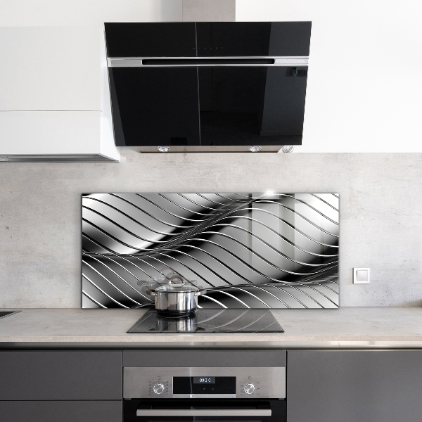 Stänkskydd kök Metallvågor Abstraktion