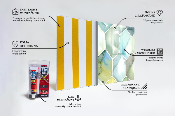 Stänkskydd kök Akvarell geometriska mönster