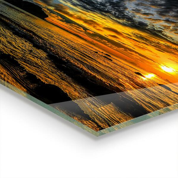 Stänkskydd kök Solnedgång över havet