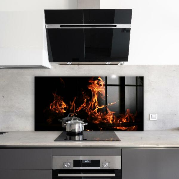 Stänkskydd kök Hot Flames of a Campfire