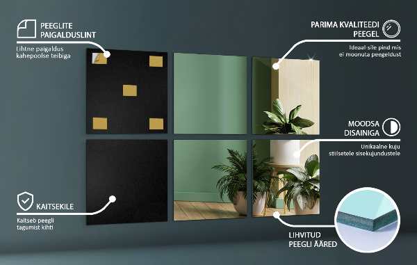 Spegelplattor 6 st 16x16 cm