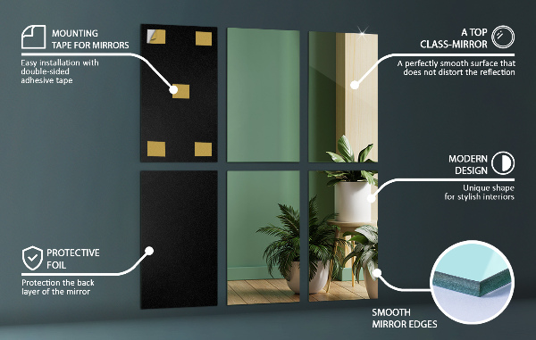 Spegelplattor 6 st 30x16 cm