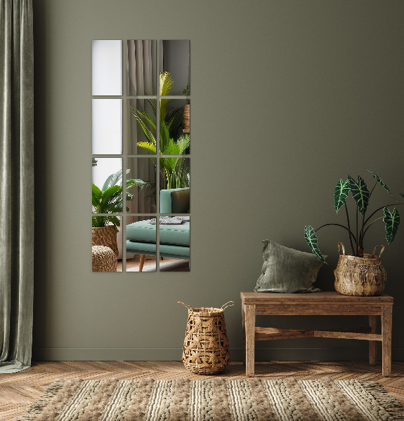 Fyrkantiga spegelplattor 6 st 30x20 cm