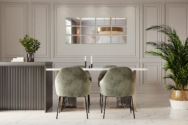 Fyrkantiga spegelplattor 6 st 30x20 cm