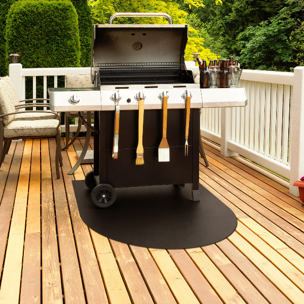 Halvcirkelformat grillunderlägg 80x90 cm