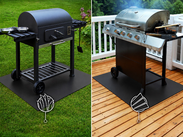 Halvcirkelformat grillunderlägg 80x90 cm