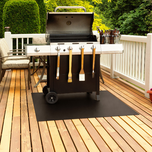 Rektangulärt golvskydd för grill 100x70 cm
