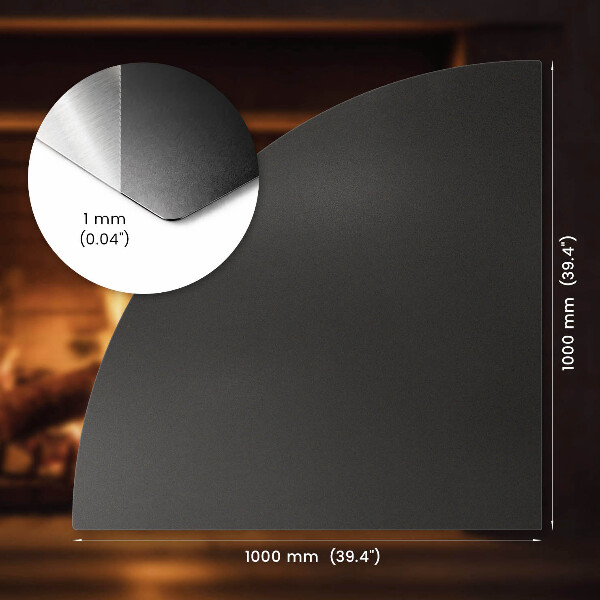 Golvskydd framför öppen spis, kvart 100x100 cm