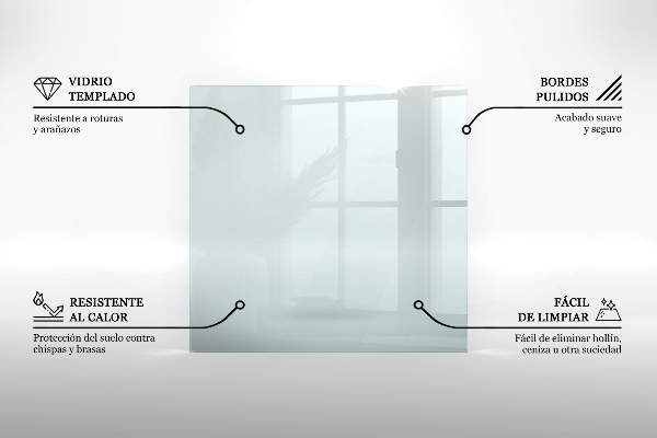 Glasskiva under kamin h40