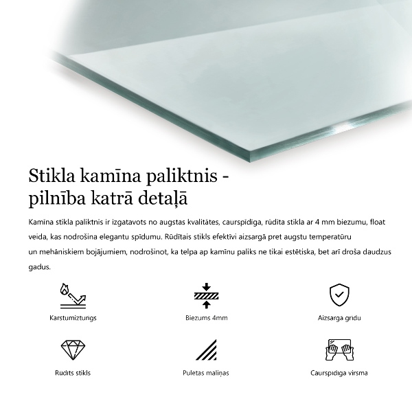 Glasskiva under kamin h40