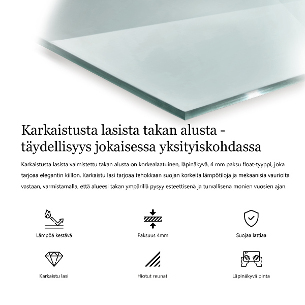 Glasskiva under kamin h40