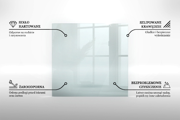 Glasskiva under kamin h40