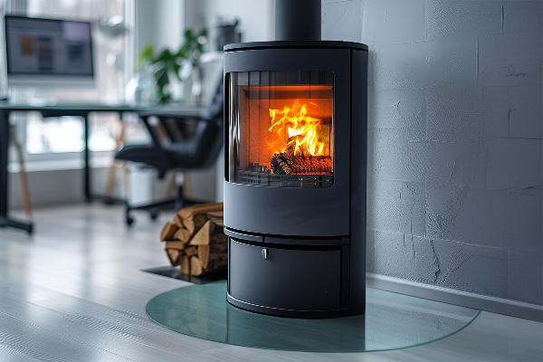 Glasskiva under kamin 80x70 cm