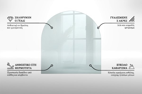 Glasskiva under kamin 80x70 cm