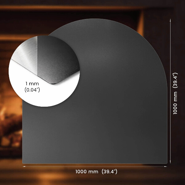 Golvskydd framför öppen spis 100x100 cm