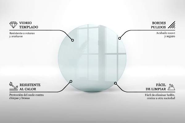 Glasskiva under braskamin fi100 cm