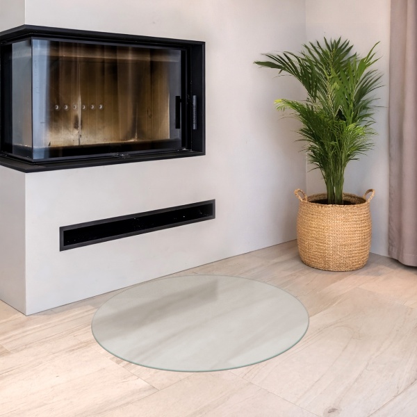 Runt semitransparent golvskydd till eldstäder fi90 cm