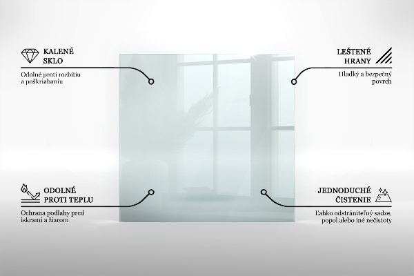 Glasskiva under kamin 100x50 cm