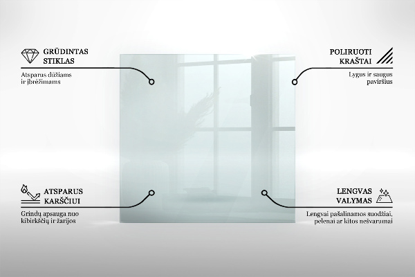 Glasskiva under kamin 120x60 cm