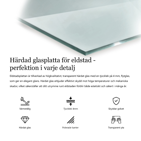 Golvskydd till eldstäder 120x80 cm