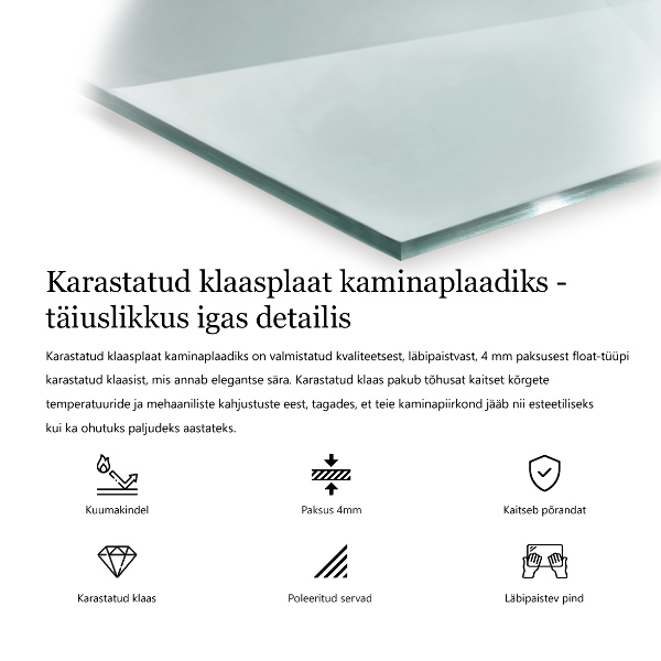 Golvskydd till eldstäder 120x80 cm