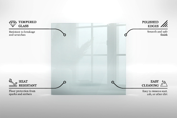 Golvskydd till eldstäder 60x40 cm