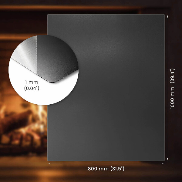 Rektangulära golvskydd till eldstäder 100x80 cm