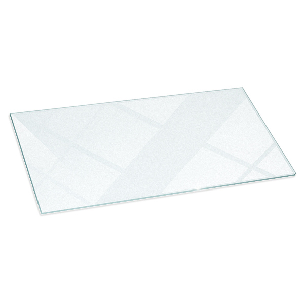 Rektangulär semitransparent glasskiva under kamin 100x50 cm