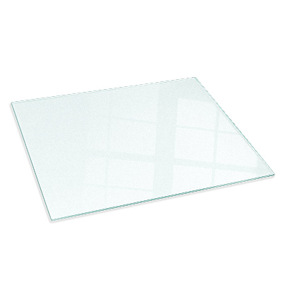 Rektangulär semitransparent glasskiva under kamin 80x60 cm