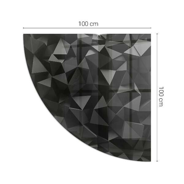 Fjärdedelscirkel glasskiva framför öppen spis Tredimensionell geometri