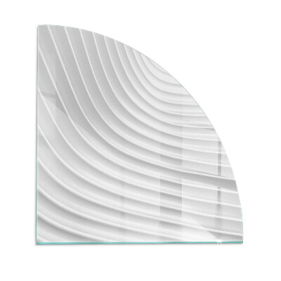 Fjärdedelscirkel glasskiva under kamin Vågor av mjuka linjer