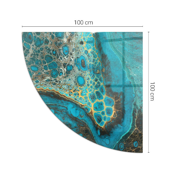 Fjärdedelscirkel glasskiva framför öppen spis Abstrakt organiskt mönster